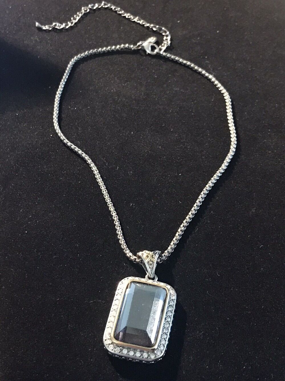 Cookie Lee Rectangle Pendant Necklace